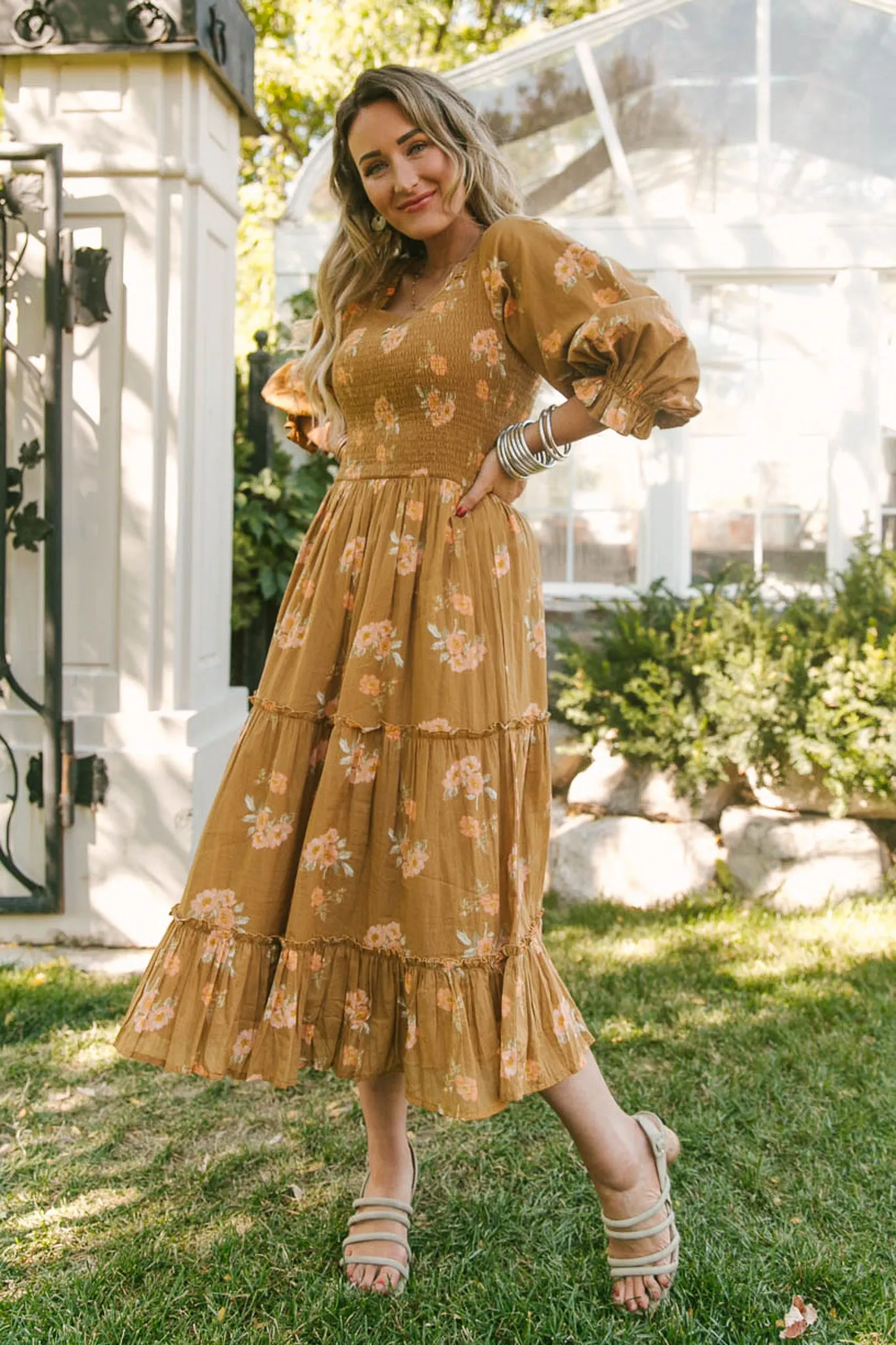 Madeline Dress in Celeste Floral - FINAL SALE sold by Ivy City Co