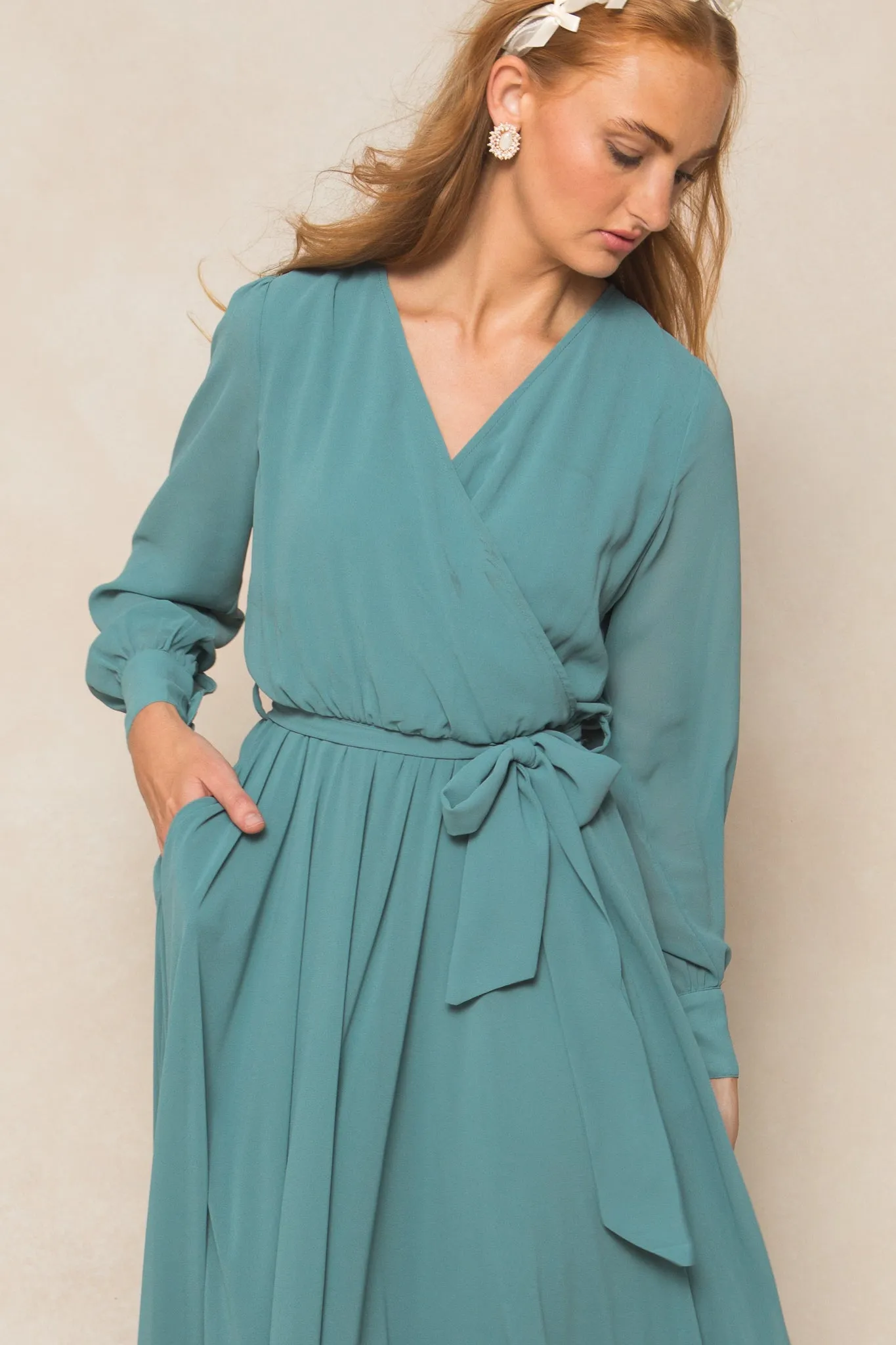 Andie Dress in Seaglass Chiffon sold by Ivy City Co product image thumbnail 2