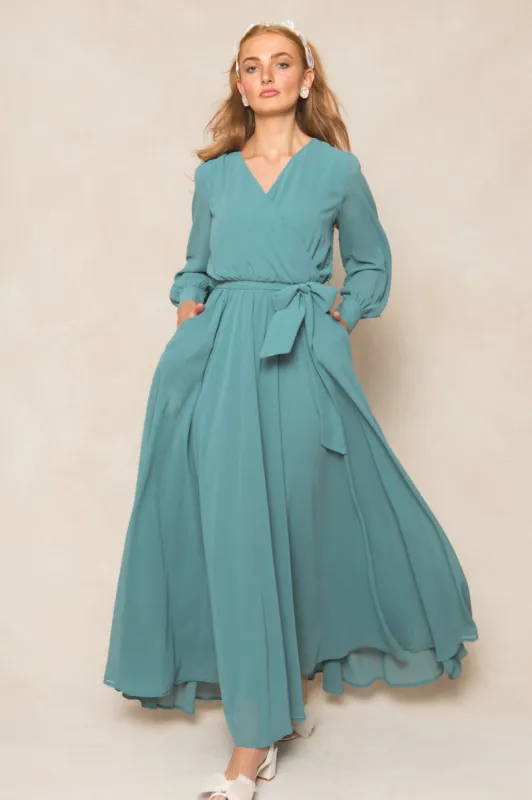 Andie Dress in Seaglass Chiffon sold by Ivy City Co