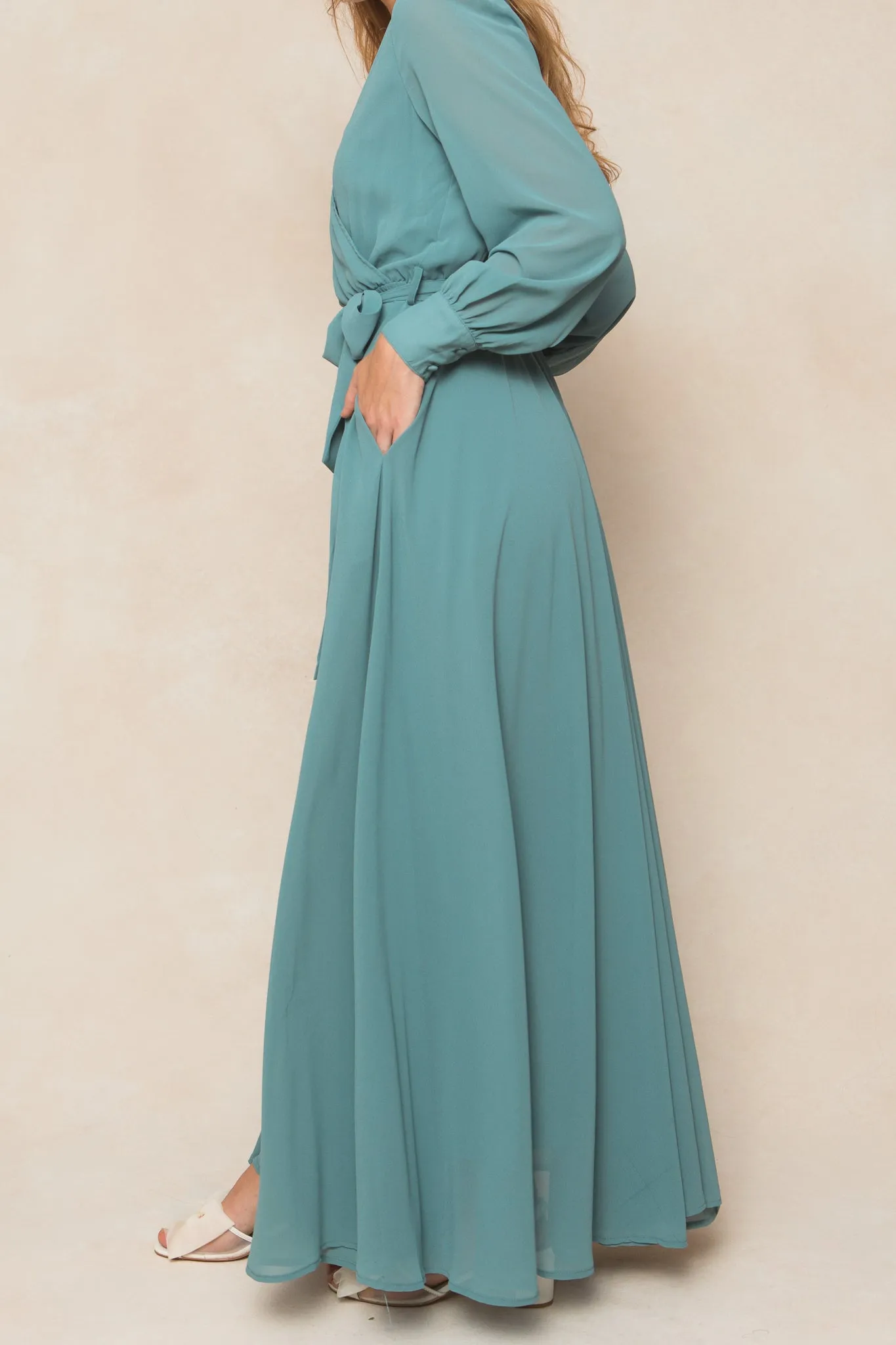 Andie Dress in Seaglass Chiffon sold by Ivy City Co product image thumbnail 4