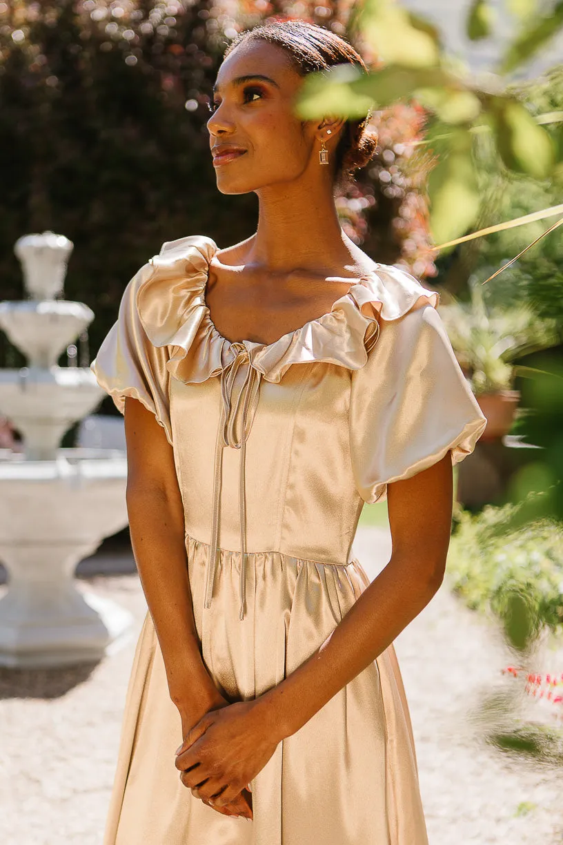 Billie Dress in Champagne Satin sold by Ivy City Co product image thumbnail 2