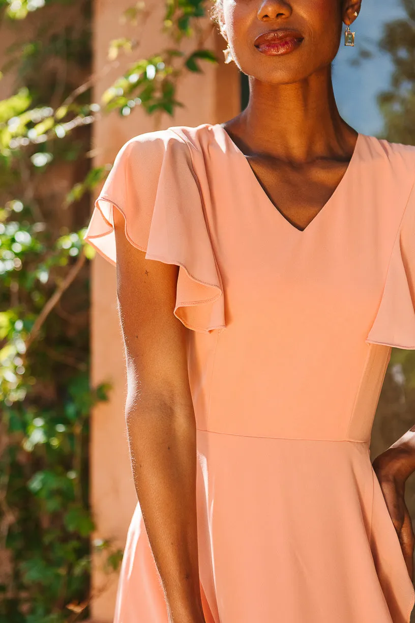 Callie Dress in Apricot Crush Chiffon sold by Ivy City Co product image thumbnail 4
