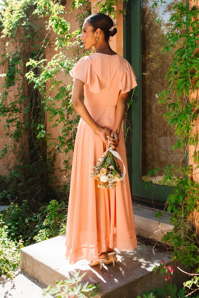 Callie Dress in Apricot Crush Chiffon sold by Ivy City Co product image thumbnail 5
