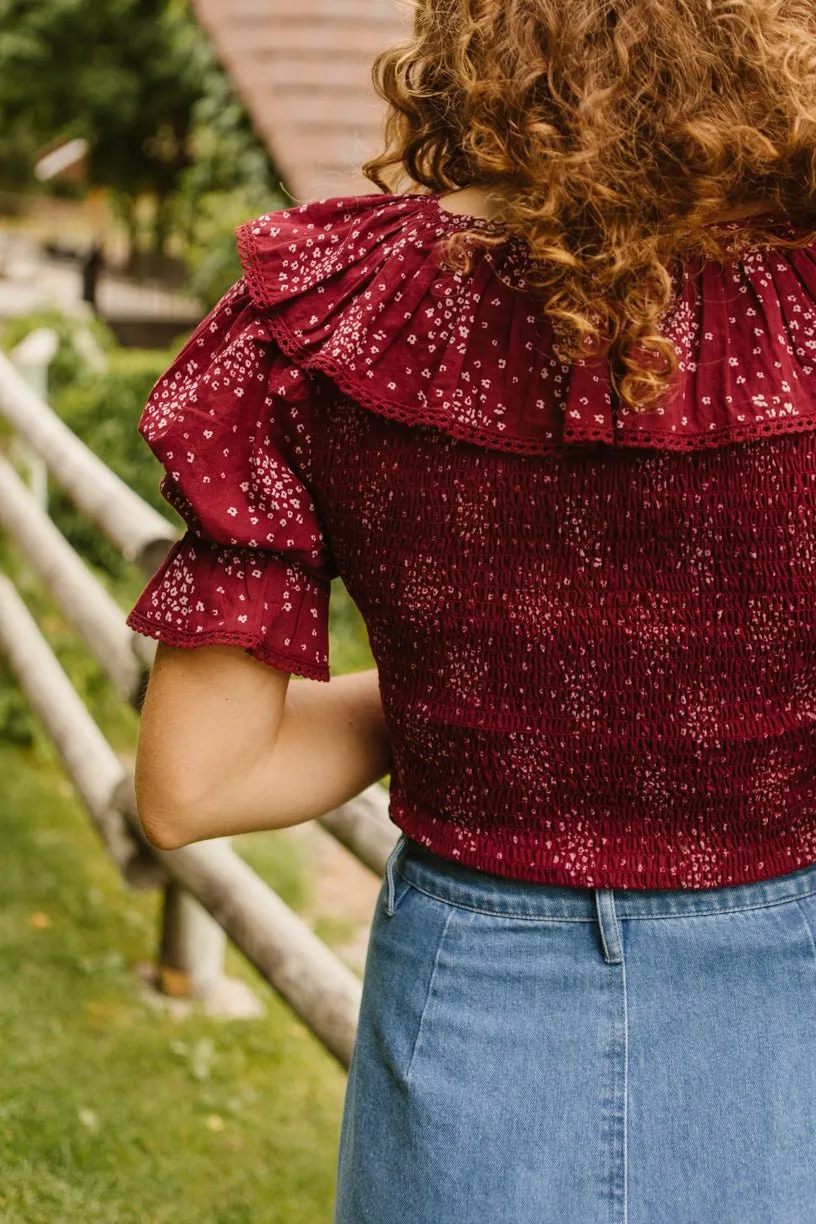 Gracie Top in Wine Floral - FINAL SALE sold by Ivy City Co product image thumbnail 5