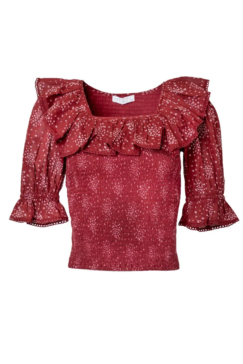 Gracie Top in Wine Floral - FINAL SALE sold by Ivy City Co product image thumbnail 2