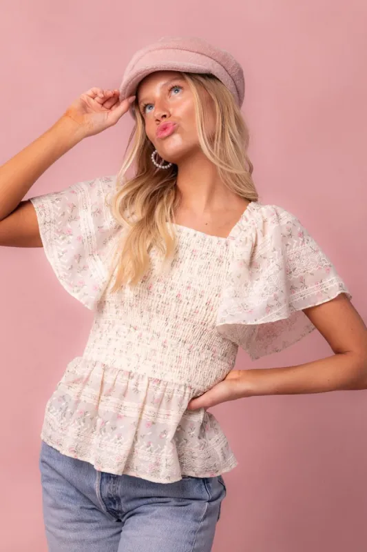 Madison Top in Eyelet Floral - FINAL SALE sold by Ivy City Co
