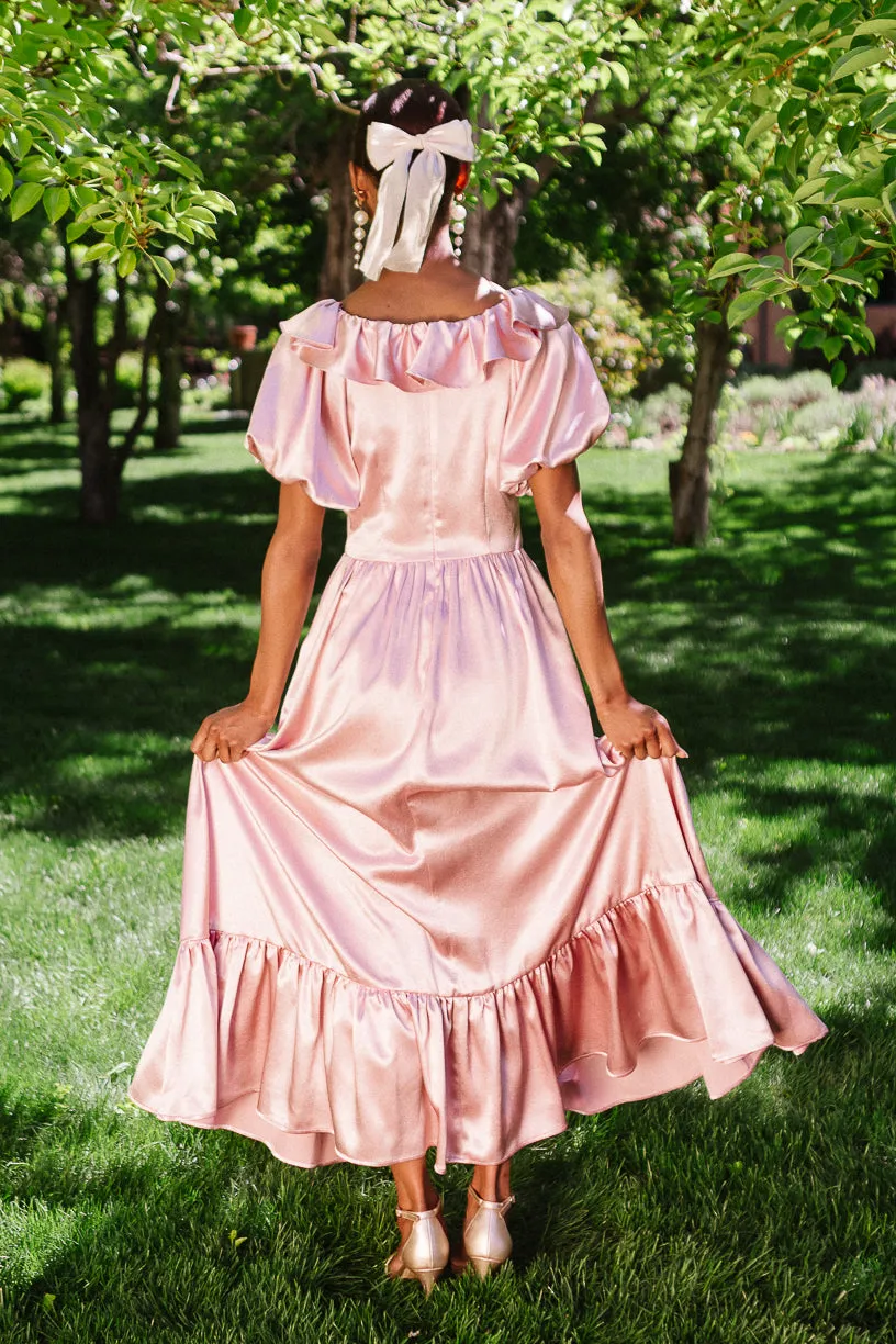 Billie Dress in Blush Satin sold by Ivy City Co product image thumbnail 4
