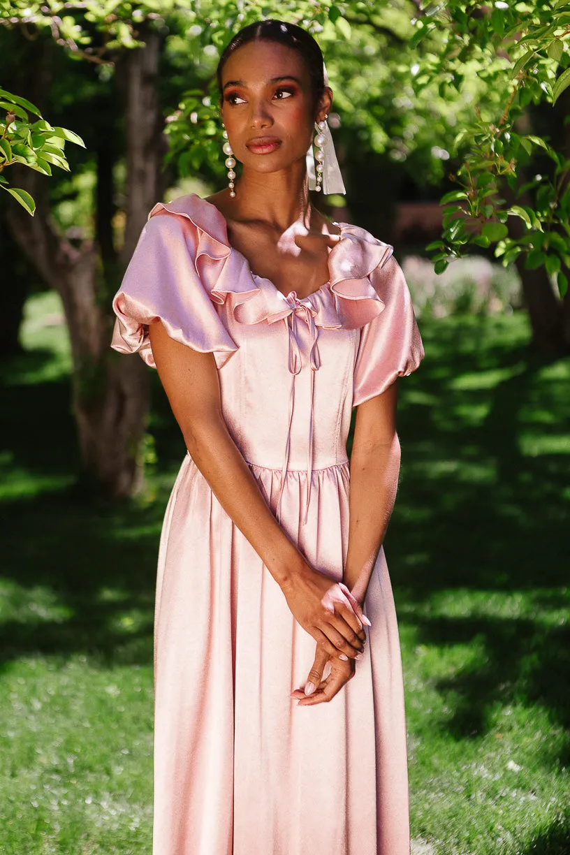 Billie Dress in Blush Satin sold by Ivy City Co product image thumbnail 2