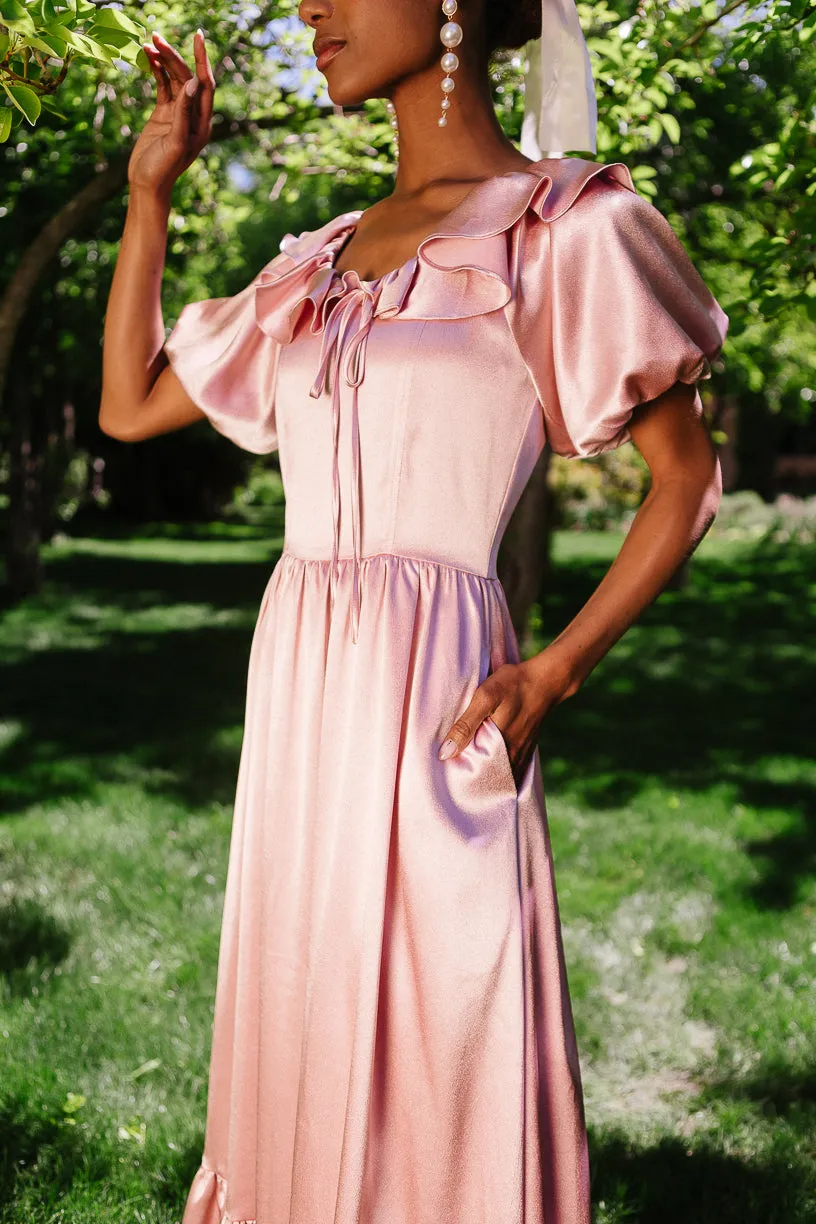 Billie Dress in Blush Satin sold by Ivy City Co product image thumbnail 5