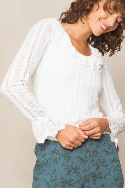 Shiloh Top in White - FINAL SALE sold by Ivy City Co