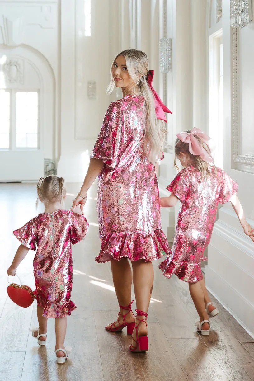 Evelyn Dress in Sequin Hearts - FINAL SALE sold by Ivy City Co product image thumbnail 3