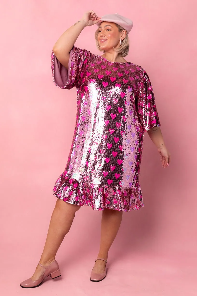 Evelyn Dress in Sequin Hearts - FINAL SALE sold by Ivy City Co product image thumbnail 4