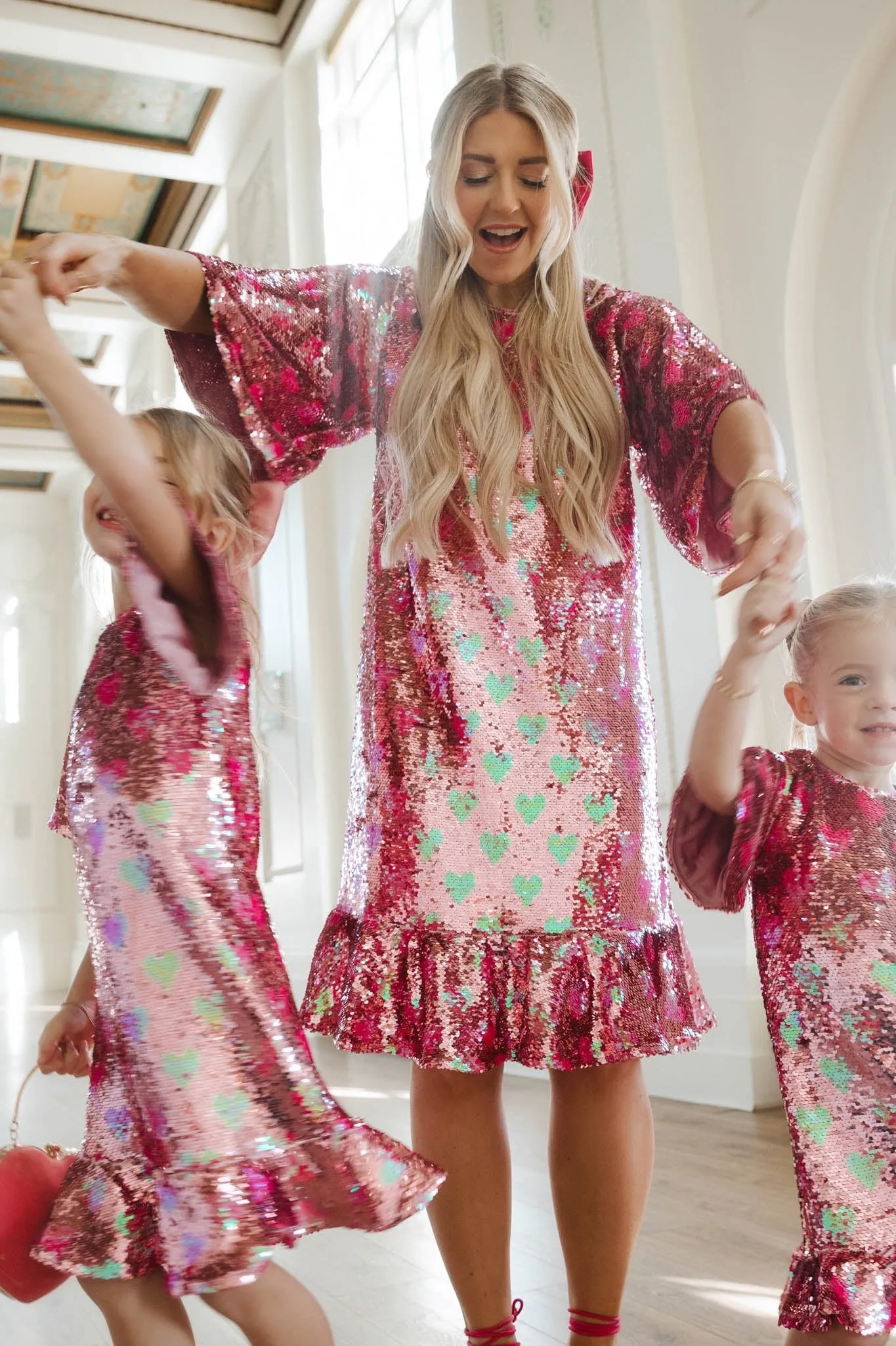 Evelyn Dress in Sequin Hearts - FINAL SALE sold by Ivy City Co product image thumbnail 2