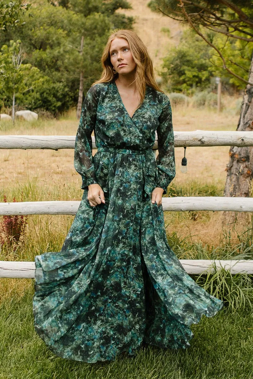 Laney Dress in Green Watercolor - FINAL SALE sold by Ivy City Co