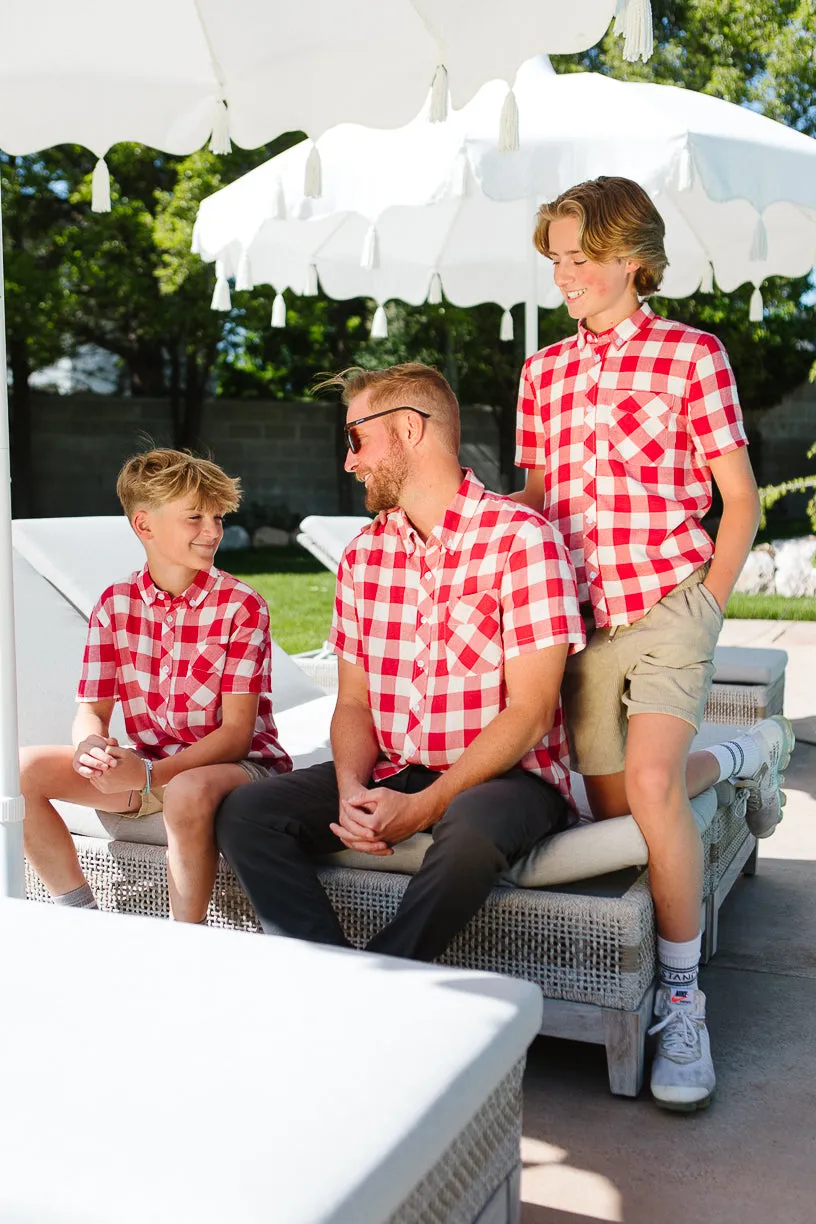 Mens James Shirt in Red Gingham - FINAL SALE sold by Ivy City Co product image thumbnail 3
