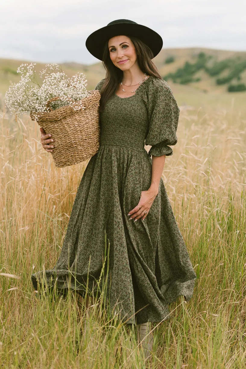 Teagan Dress in Woodland Floral sold by Ivy City Co