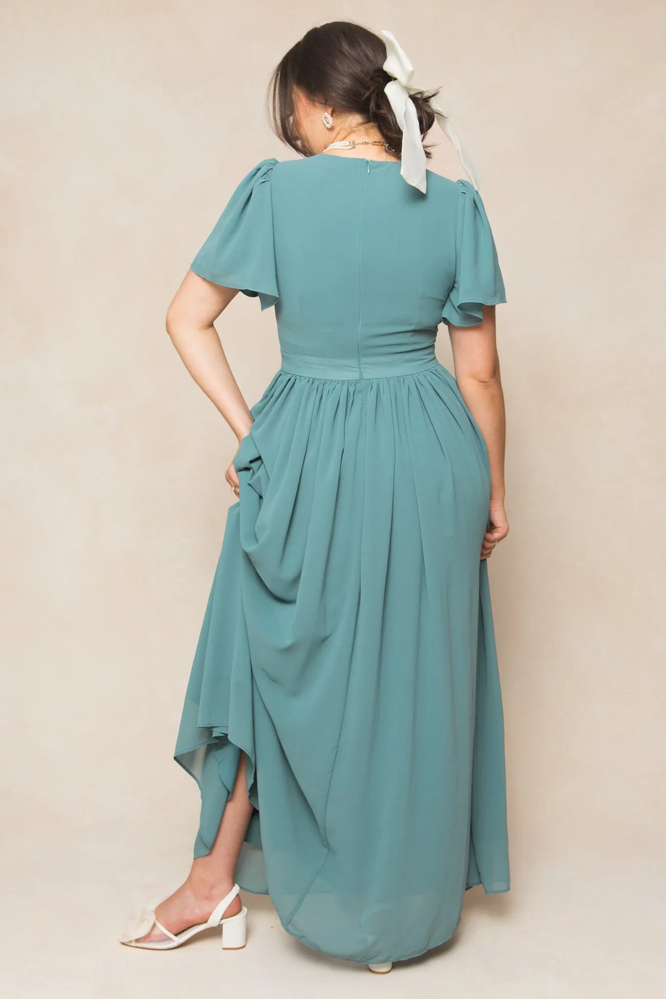 Abbie Dress in Seaglass Chiffon sold by Ivy City Co product image thumbnail 2