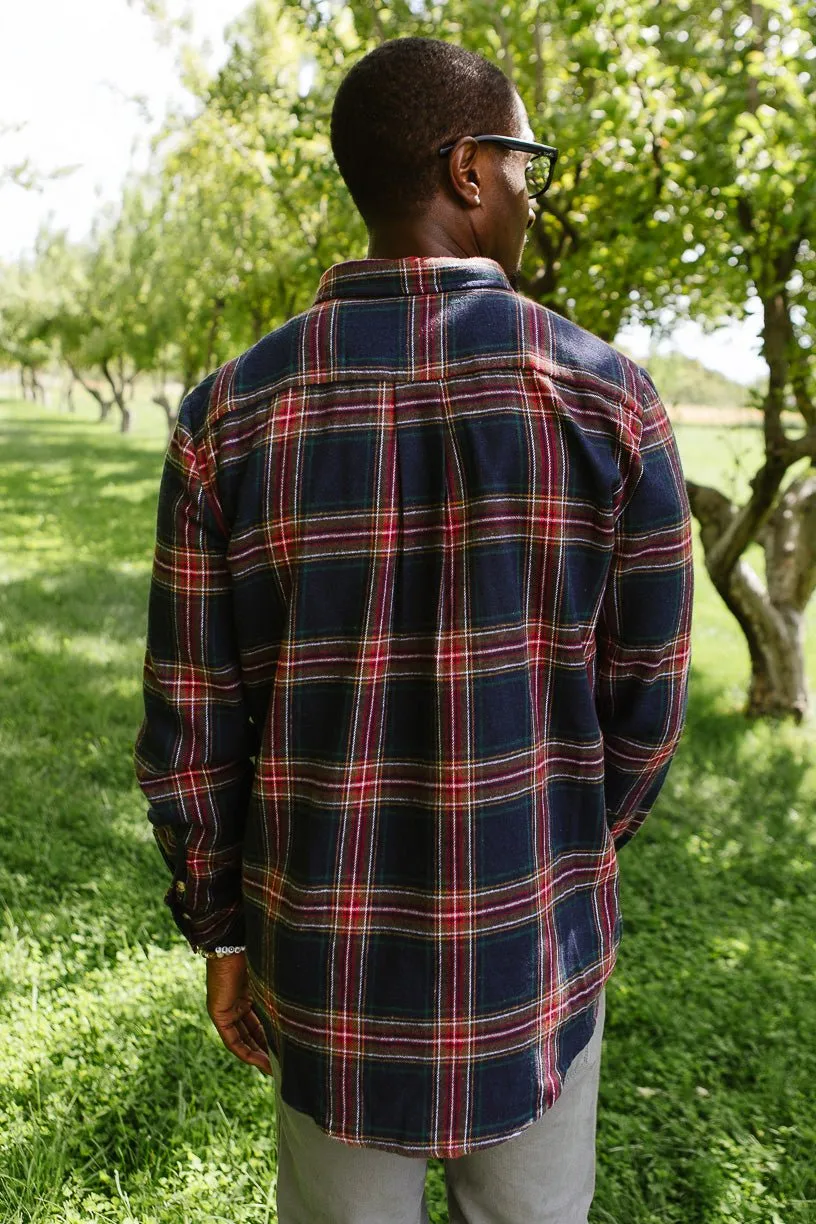 Mens John Shirt in Madeline Navy Plaid sold by Ivy City Co product image thumbnail 2