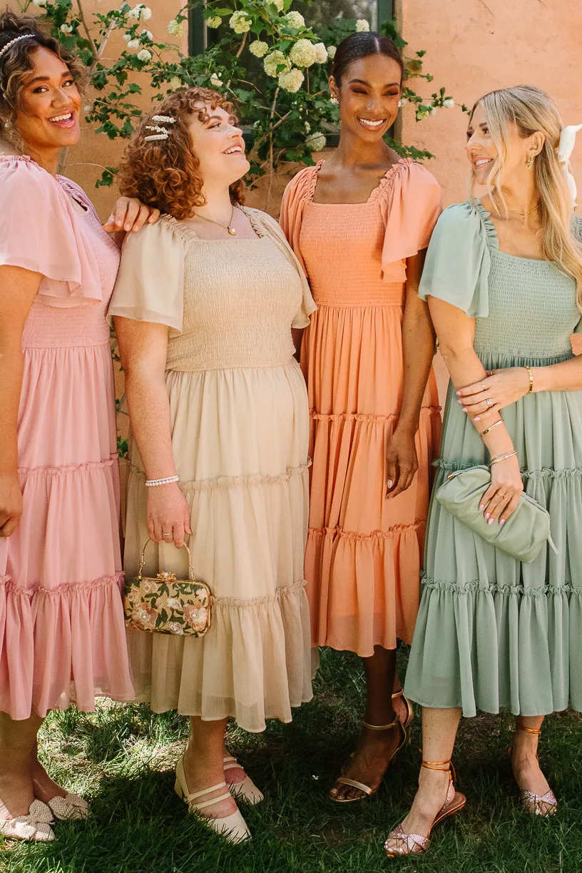 Ellie Dress in Apricot Crush Chiffon sold by Ivy City Co product image thumbnail 2