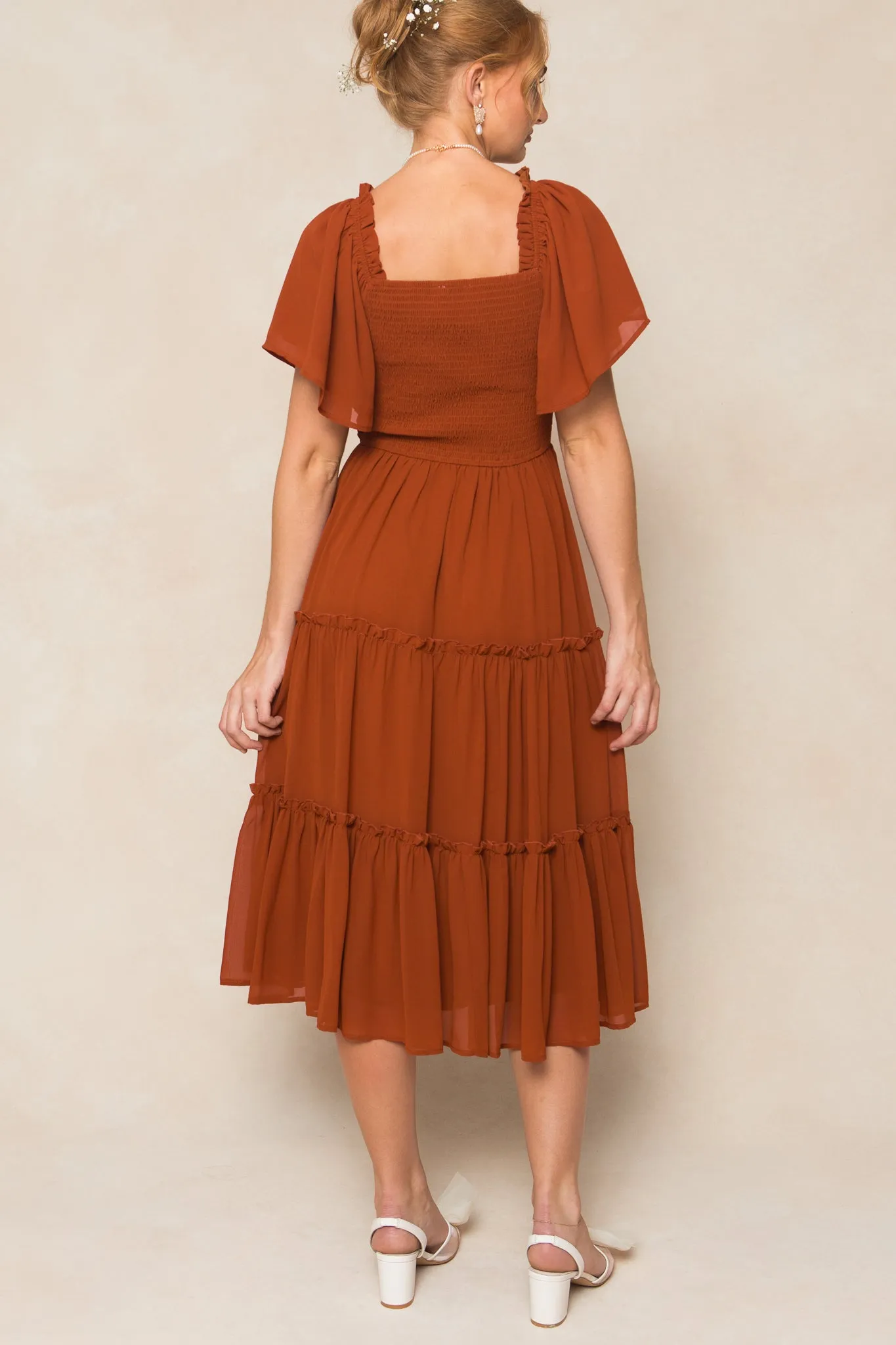 Ellie Dress in Amber Chiffon sold by Ivy City Co product image thumbnail 4