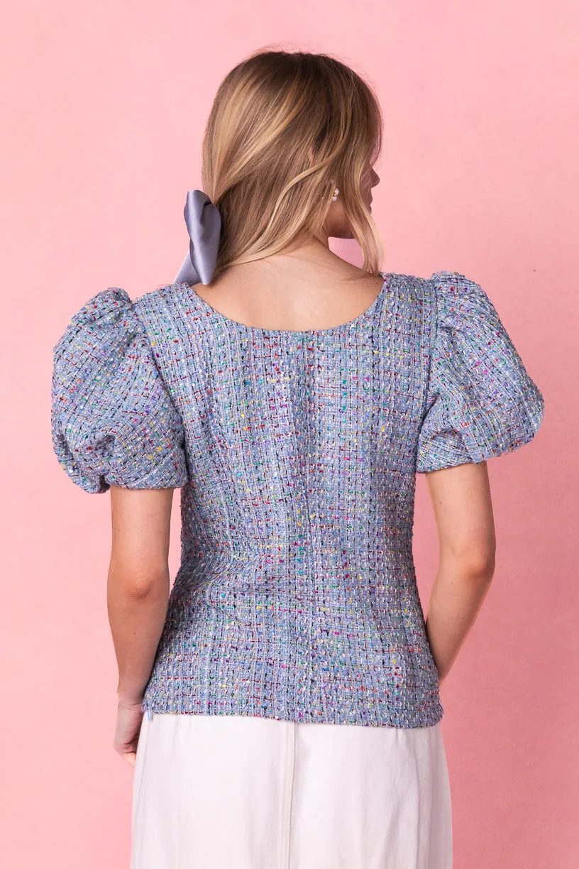 Roxie Top in Blue Tweed - FINAL SALE sold by Ivy City Co product image thumbnail 4
