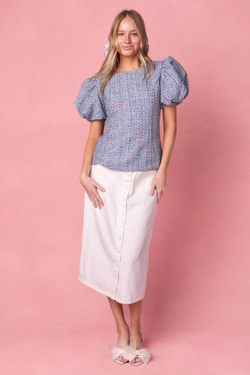 Roxie Top in Blue Tweed - FINAL SALE sold by Ivy City Co product image thumbnail 2