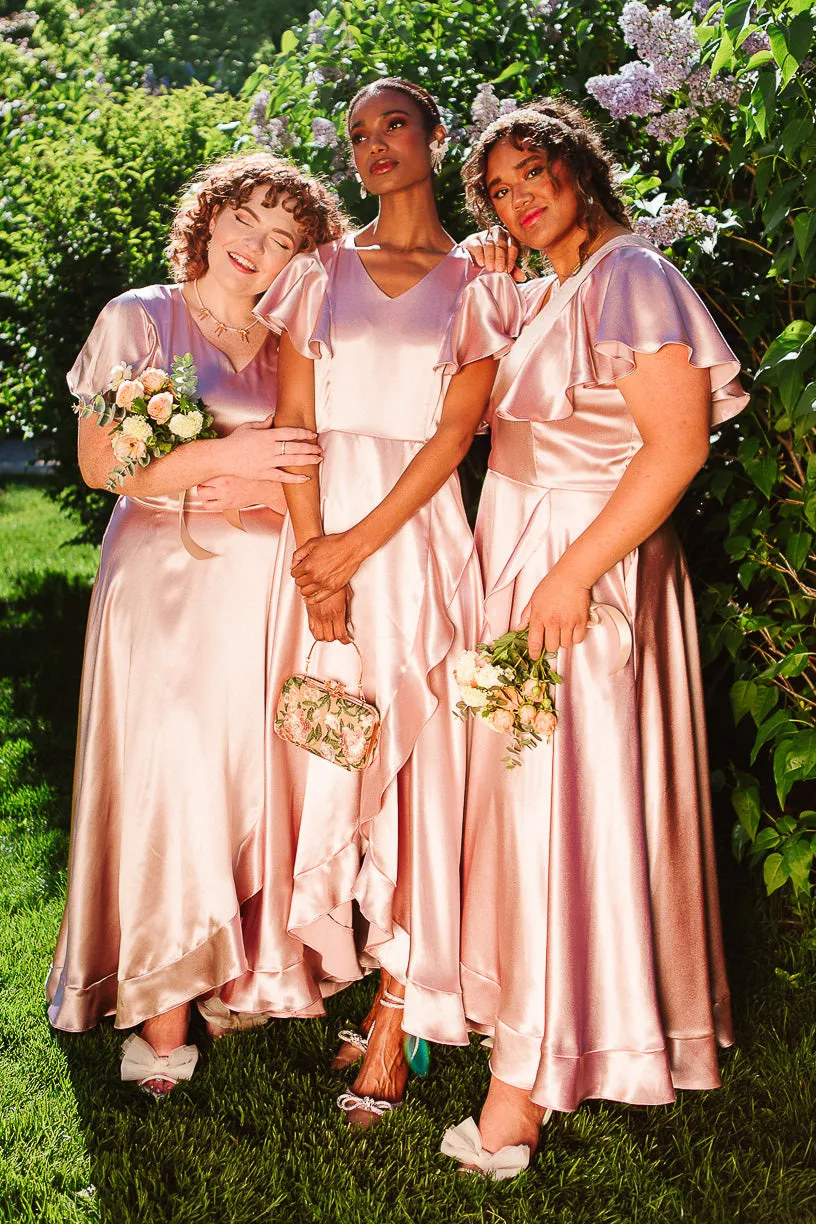 Callie Dress in Blush Satin sold by Ivy City Co product image thumbnail 2