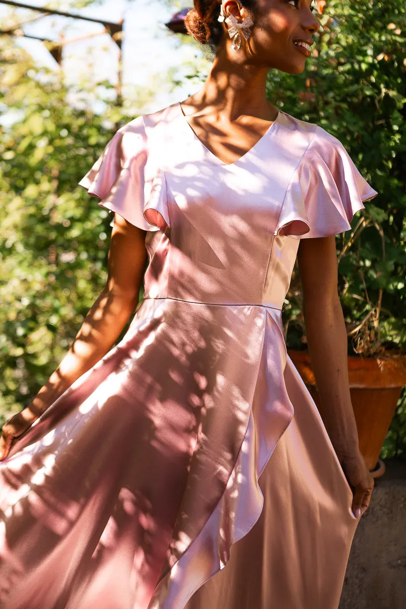 Callie Dress in Blush Satin sold by Ivy City Co product image thumbnail 5