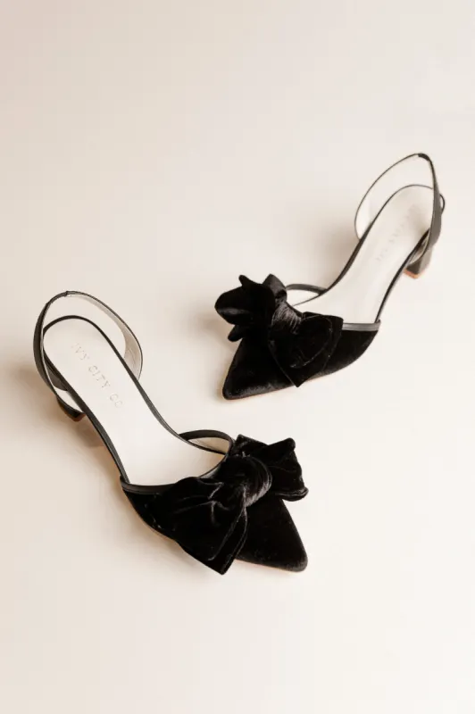 Eloise Black Bow Heel sold by Ivy City Co