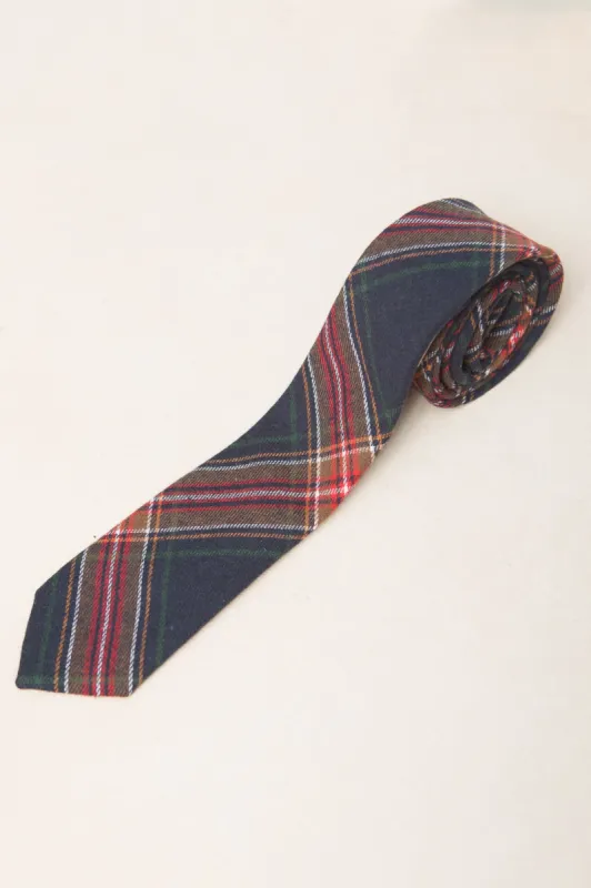 Mens Max Tie in Madeline Navy Plaid - FINAL SALE sold by Ivy City Co