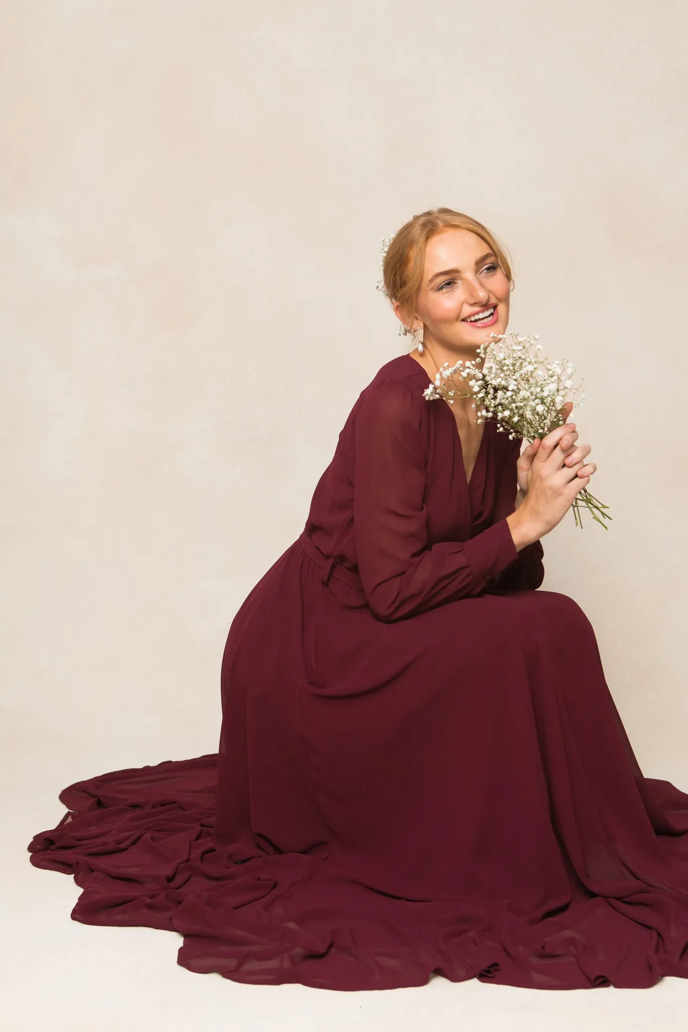 Andie Dress in Wine Chiffon sold by Ivy City Co product image thumbnail 2