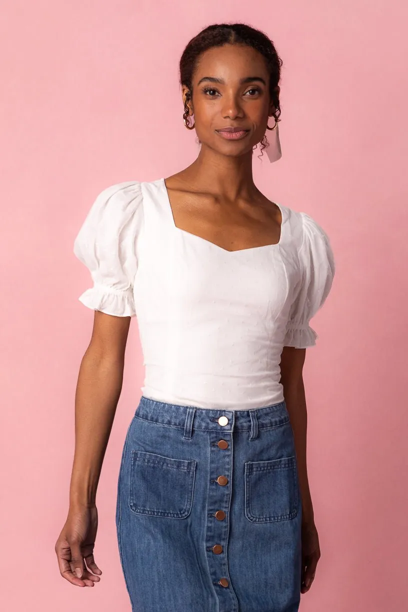 Ballerina Top in White - FINAL SALE sold by Ivy City Co