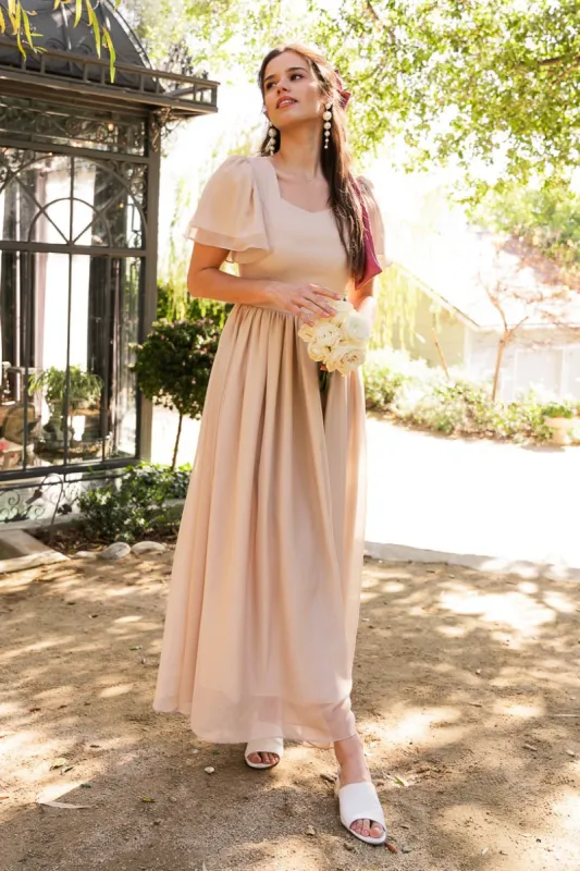 Abbie Dress in Champagne sold by Ivy City Co