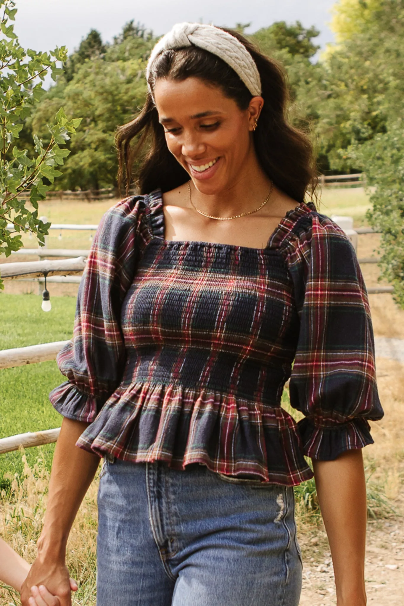 Madeline Top in Navy Plaid - FINAL SALE sold by Ivy City Co product image thumbnail 4