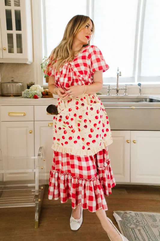 Ivy Half Apron in Cherry Cotton - FINAL SALE sold by Ivy City Co