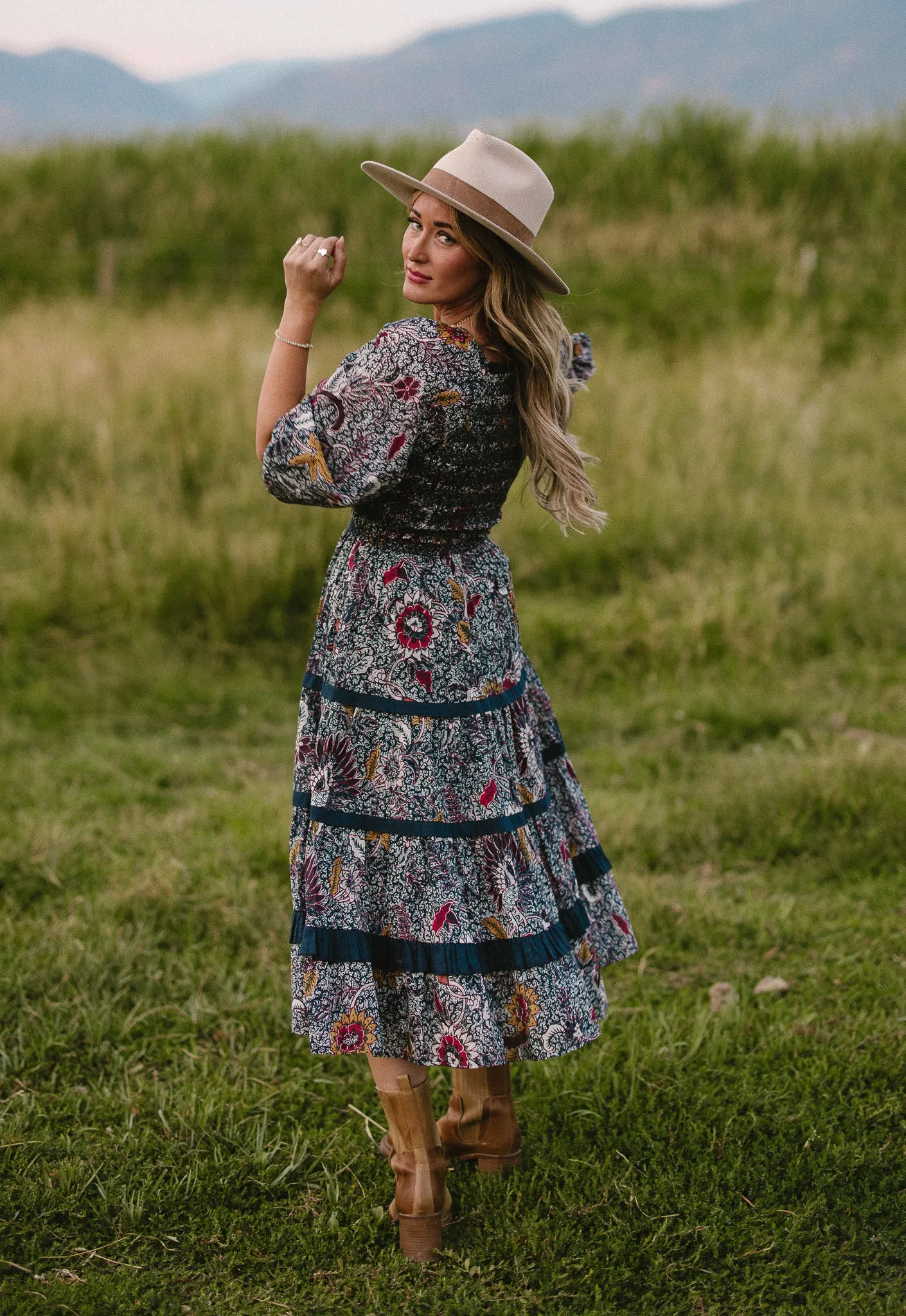 Roselyn Dress in Navy Floral - FINAL SALE sold by Ivy City Co product image thumbnail 4