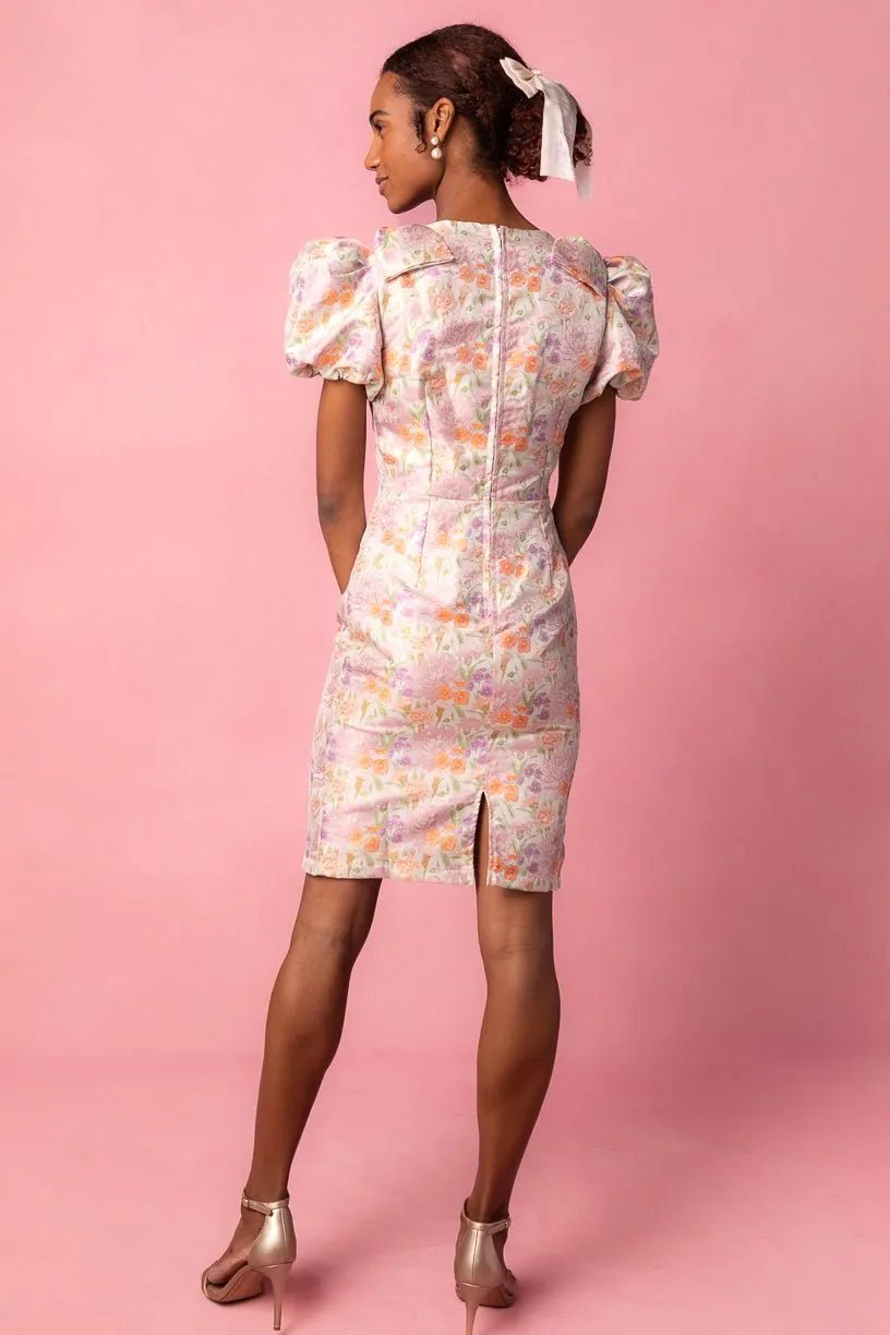 Nina Bow Dress in Pastel Jacquard sold by Ivy City Co product image thumbnail 5