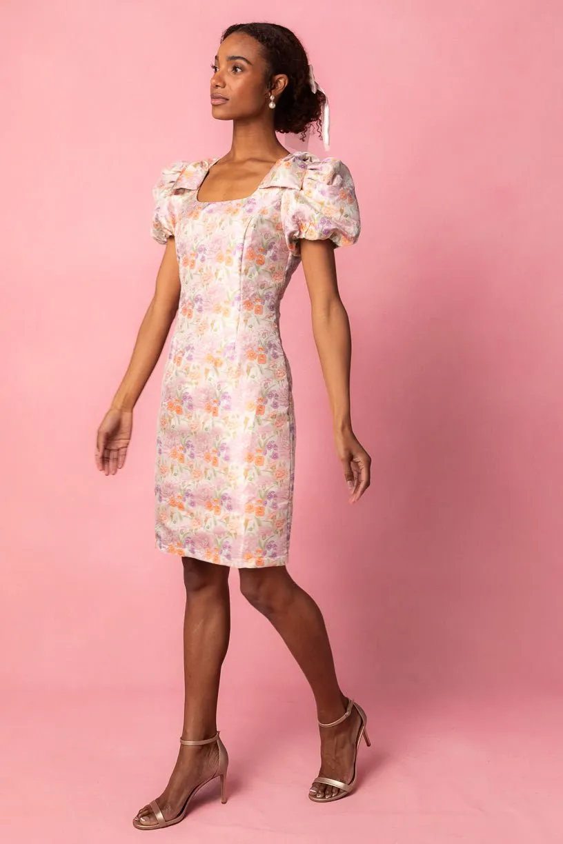 Nina Bow Dress in Pastel Jacquard sold by Ivy City Co product image thumbnail 4