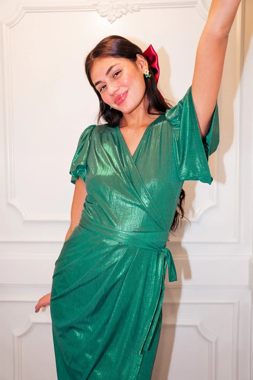 Lillie Dress in Metallic Green - FINAL SALE sold by Ivy City Co product image thumbnail 5