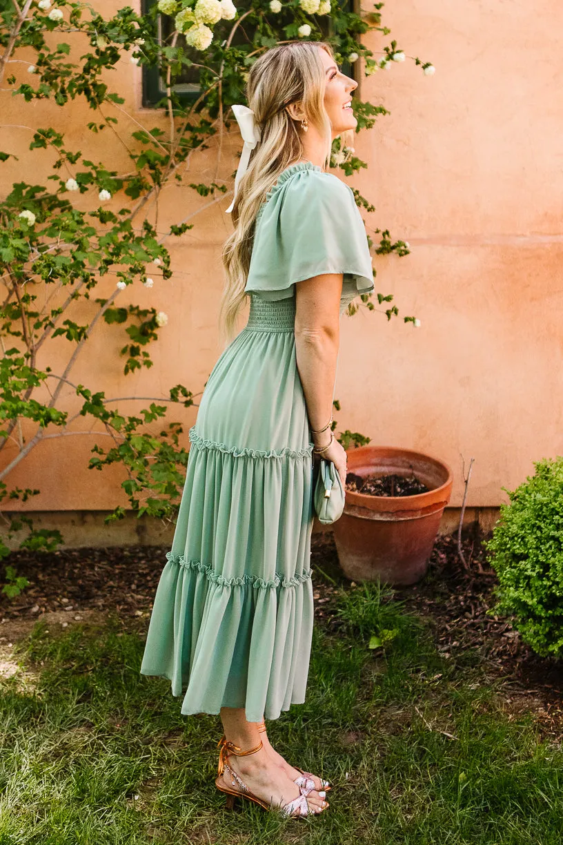 Ellie Dress in Sage Chiffon sold by Ivy City Co product image thumbnail 4
