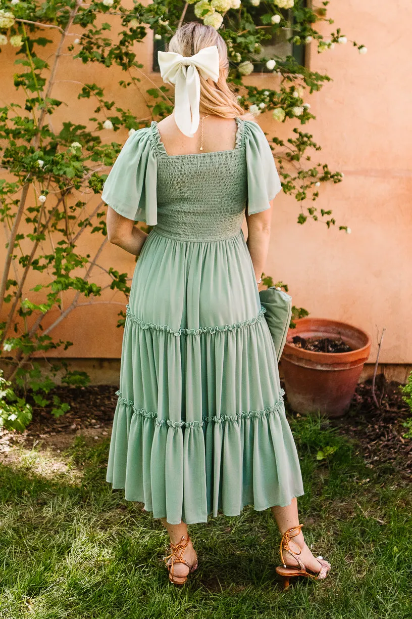 Ellie Dress in Sage Chiffon sold by Ivy City Co product image thumbnail 5