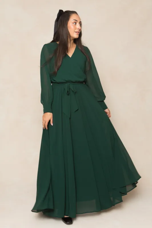 Andie Dress in Emerald Chiffon sold by Ivy City Co