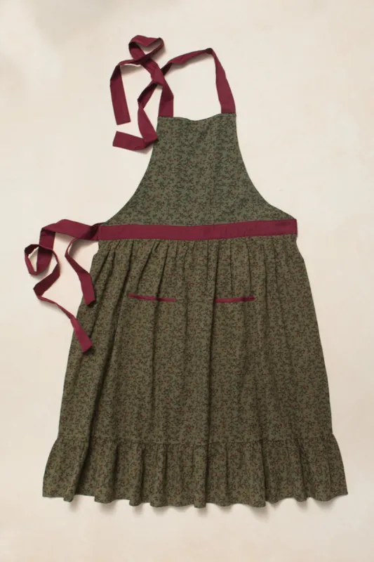 Ivy Apron in Teagan Green Floral Cotton - FINAL SALE sold by Ivy City Co