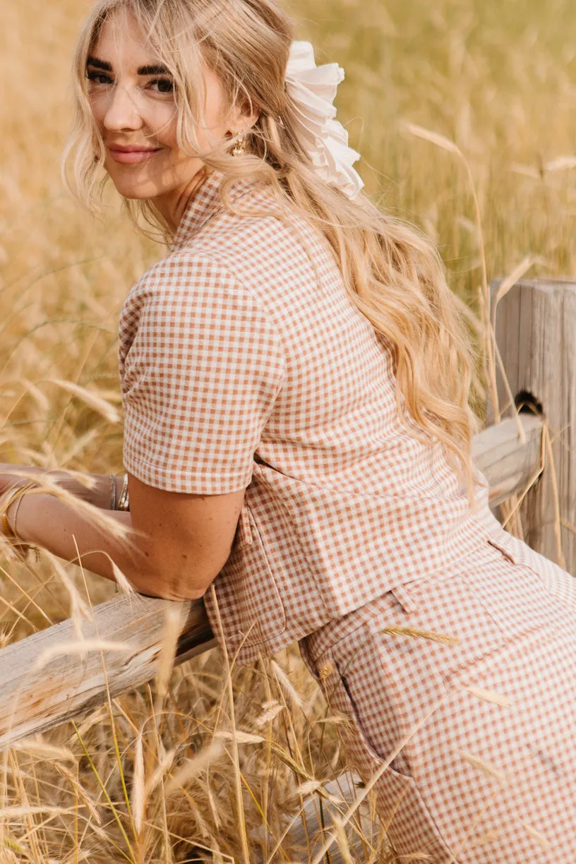 Drew Blouse in Tan Gingham - FINAL SALE sold by Ivy City Co product image thumbnail 2