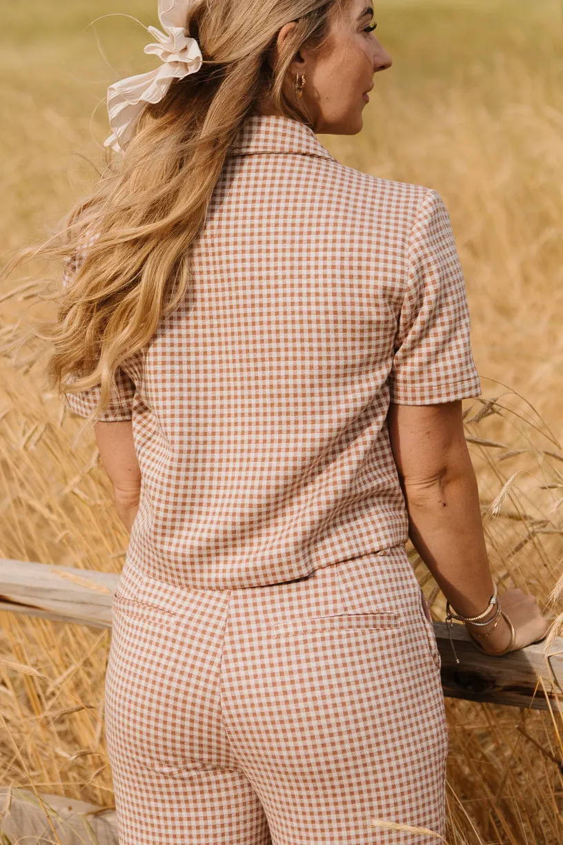 Drew Blouse in Tan Gingham - FINAL SALE sold by Ivy City Co product image thumbnail 4