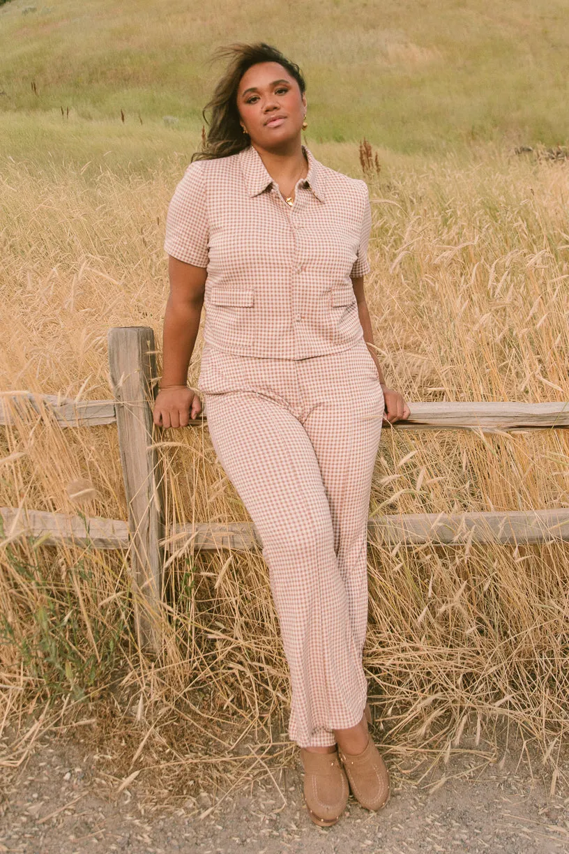 Drew Blouse in Tan Gingham - FINAL SALE sold by Ivy City Co product image thumbnail 3