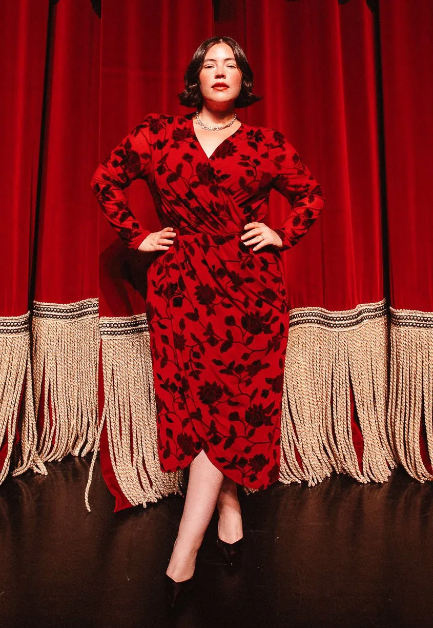 Amaya Burnout Dress in Red - FINAL SALE sold by Ivy City Co