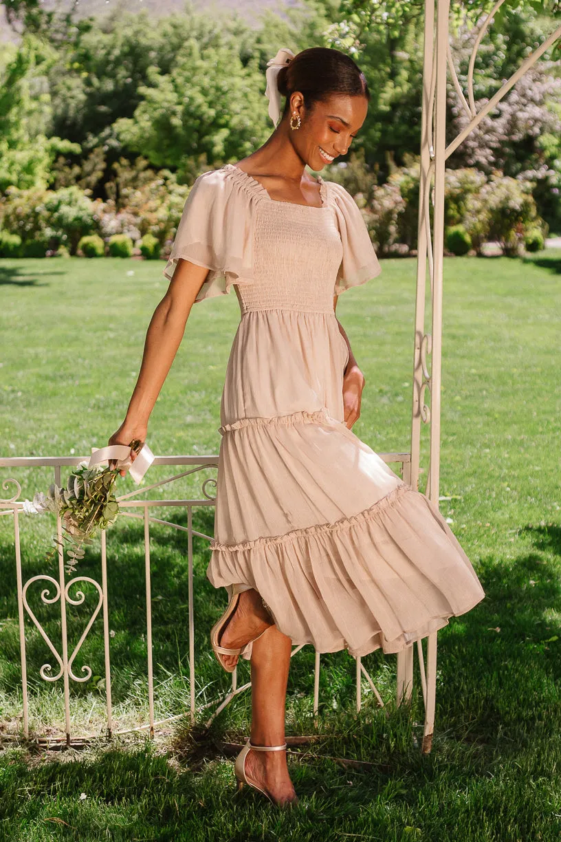 Ellie Dress in Champagne Chiffon sold by Ivy City Co