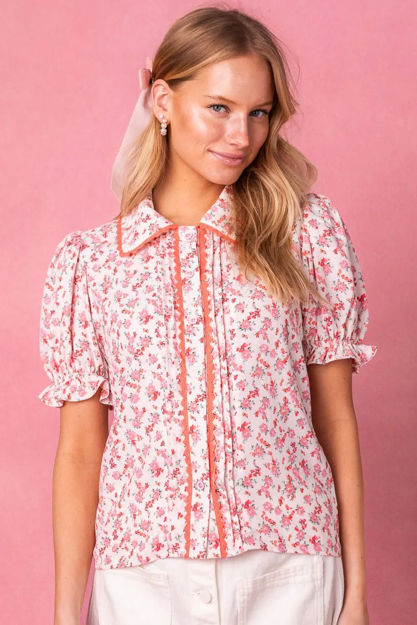 Sophia Blouse in Coral Floral - FINAL SALE sold by Ivy City Co product image thumbnail 4