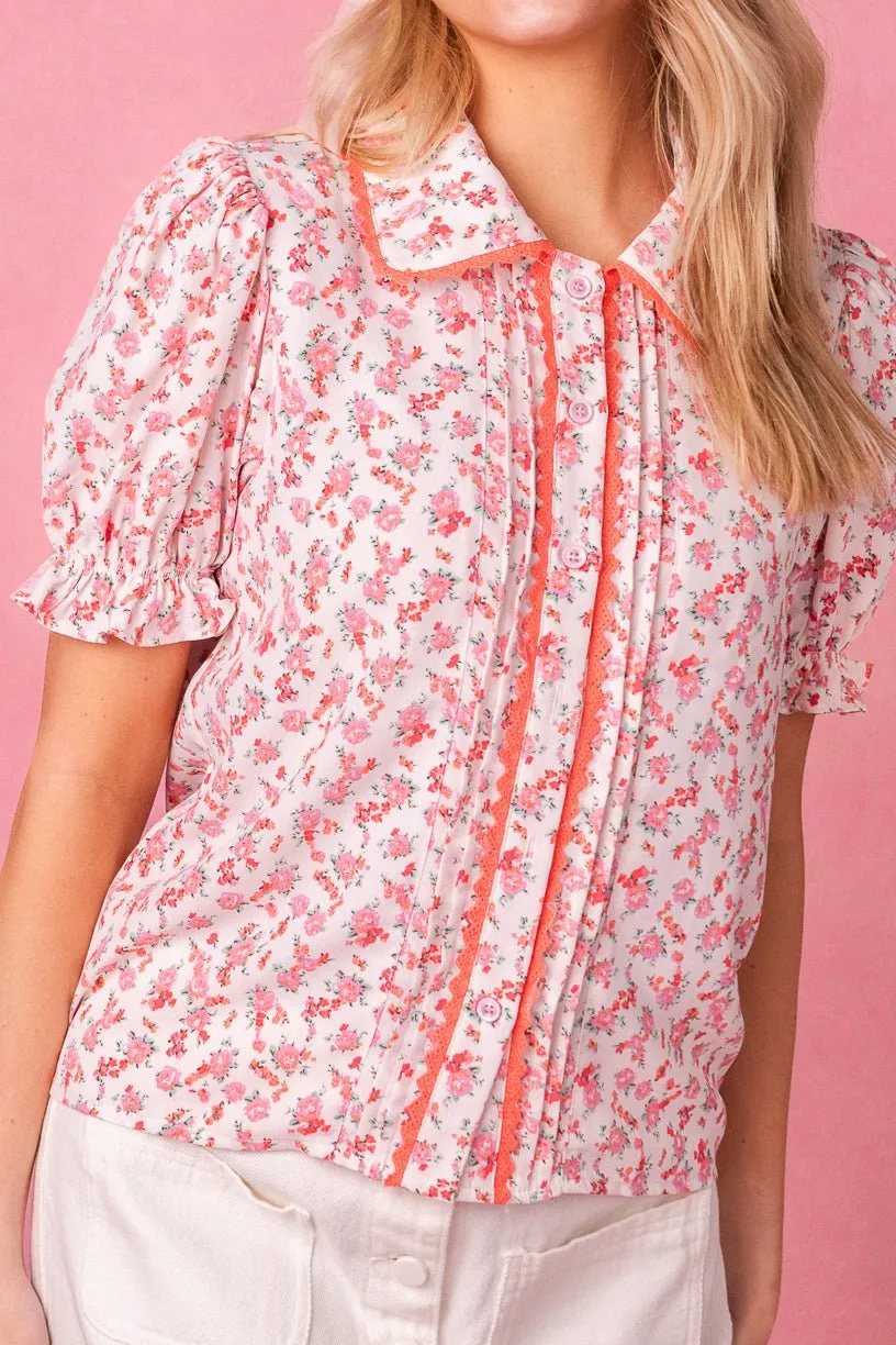 Sophia Blouse in Coral Floral - FINAL SALE sold by Ivy City Co product image thumbnail 5